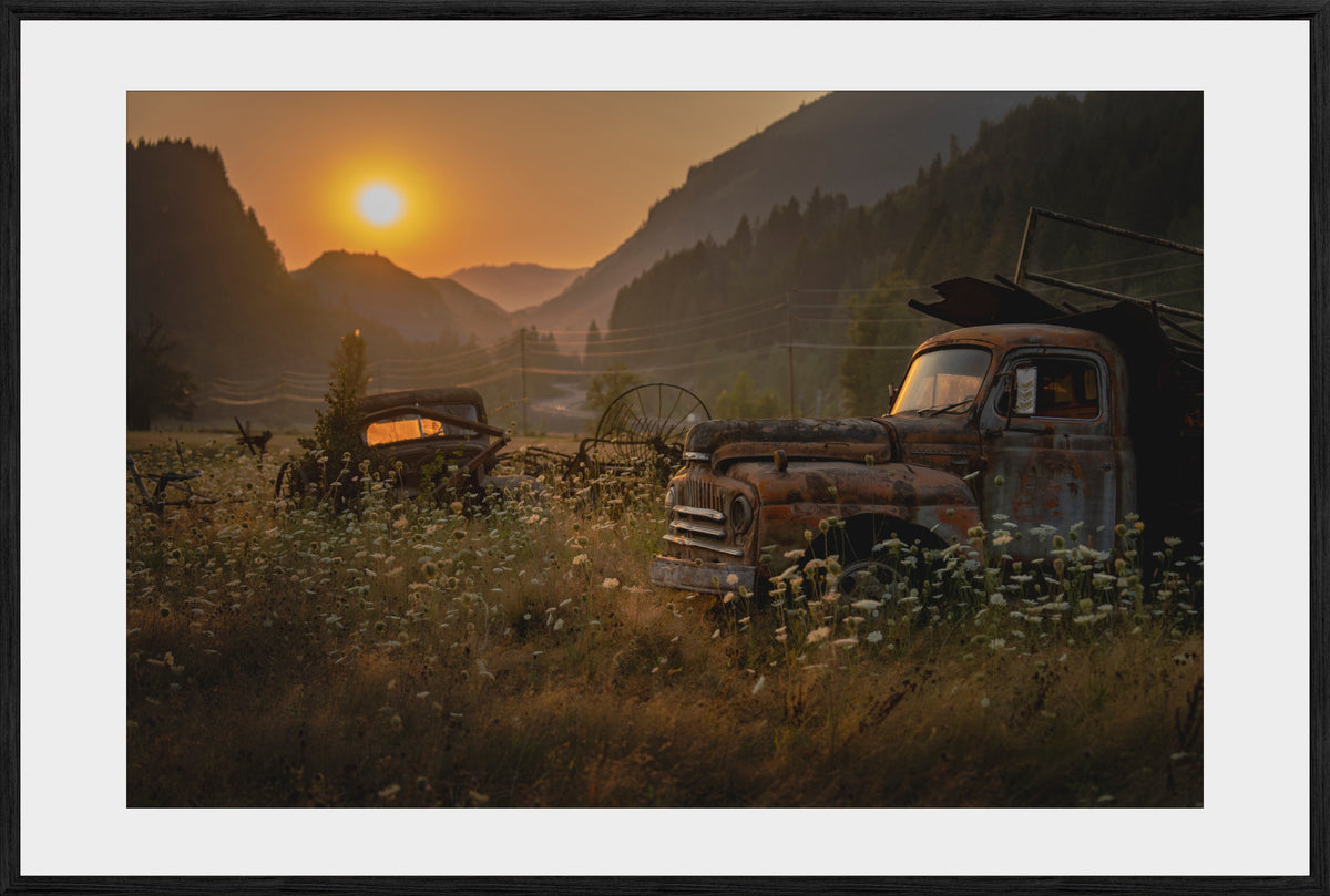 DATU 00_09 photographic print shown in a Black Premium Oak frame with a white mat.