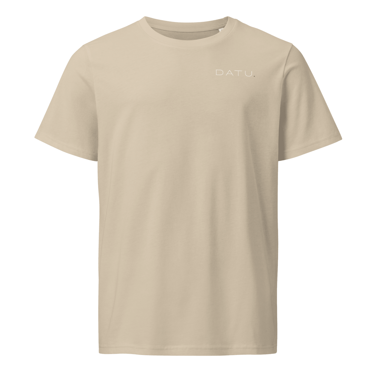 DATU Backprint Organic Tee — Desert Dust, front view #color_desert dust