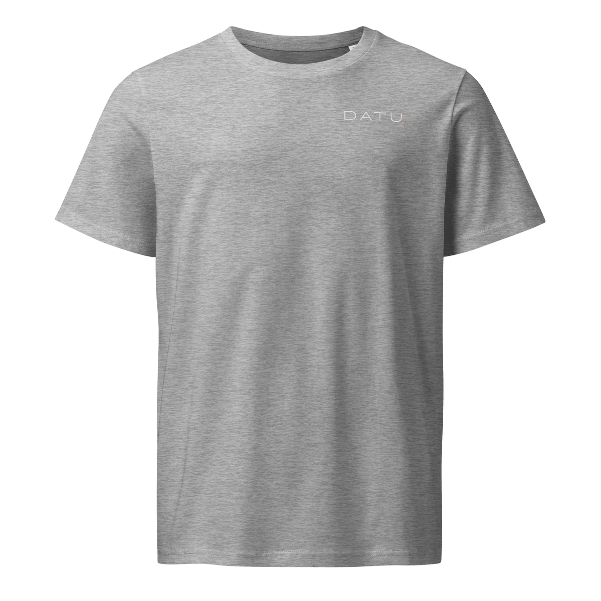 DATU Backprint Organic Tee — Heather Grey, front view #color_heather grey
