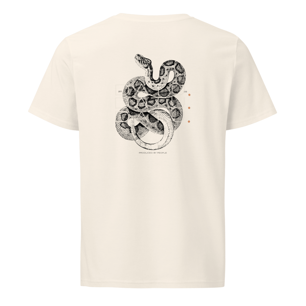 DATU Backprint Organic Tee — Vintage White, back view #color_vintage white