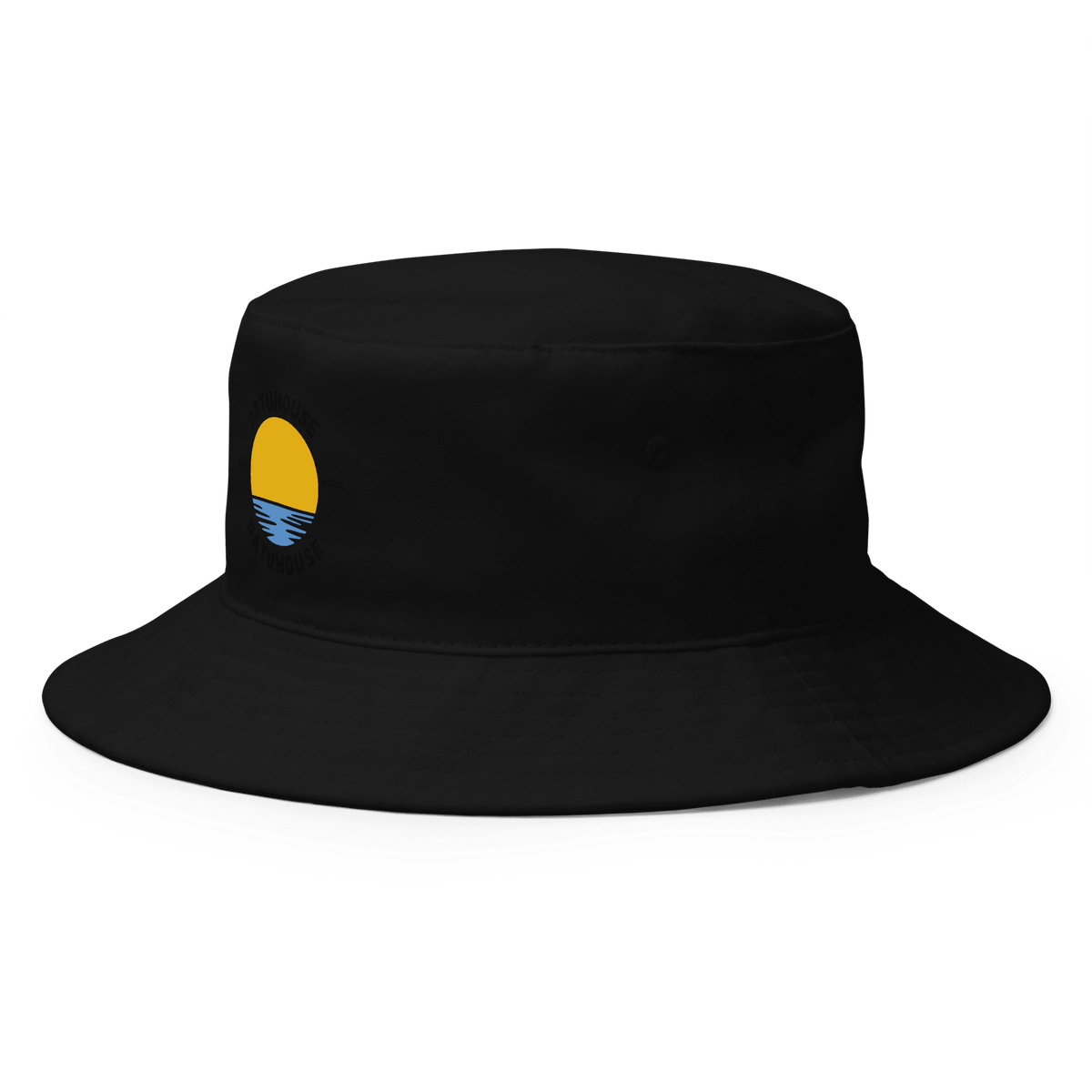 DATU Sunrise Bucket Hat — Black, left front view #color_black