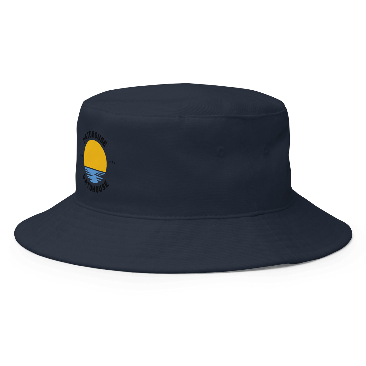 DATU Sunrise Bucket Hat — Navy, left front view #color_navy