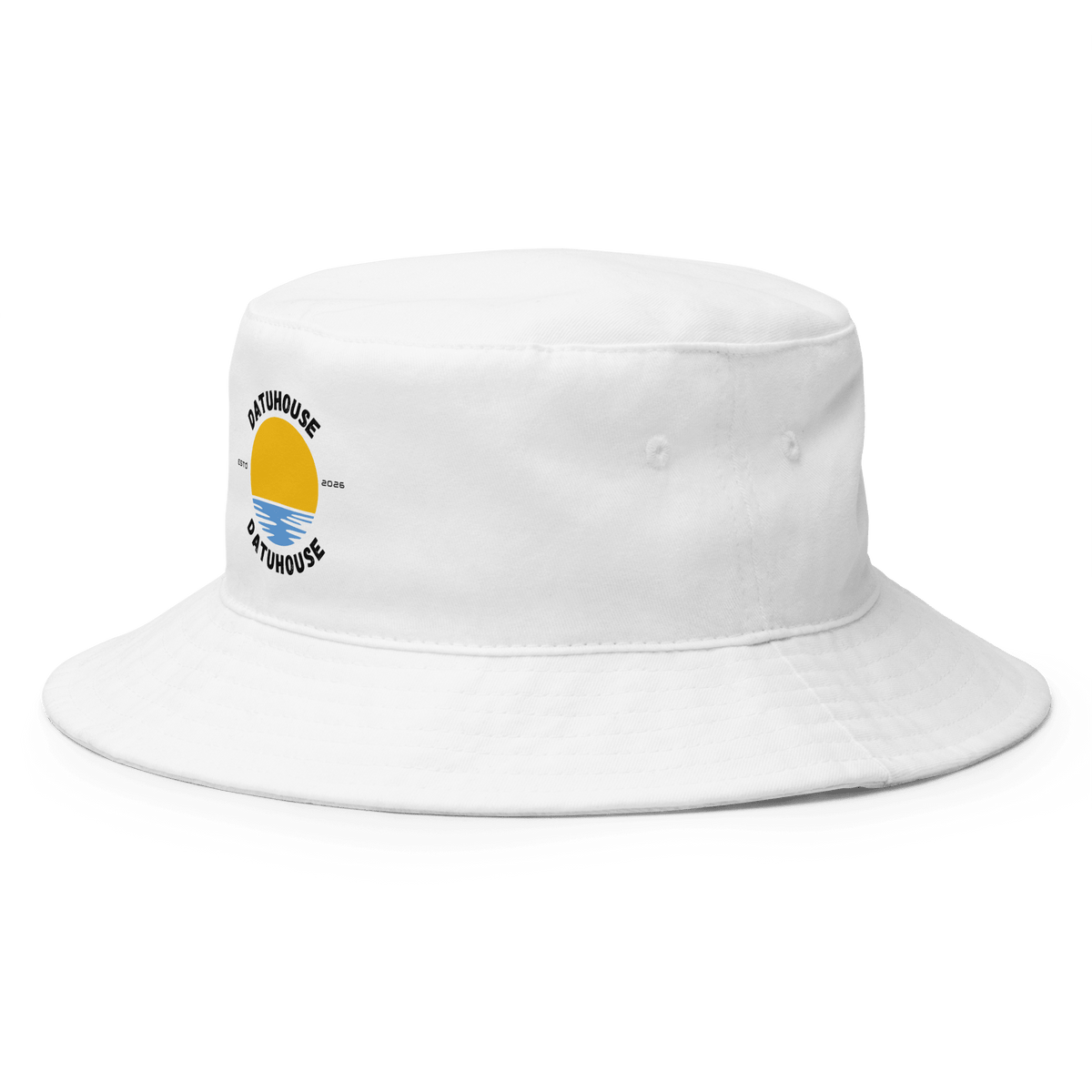 DATU Sunrise Bucket Hat — White, left front view #color_white