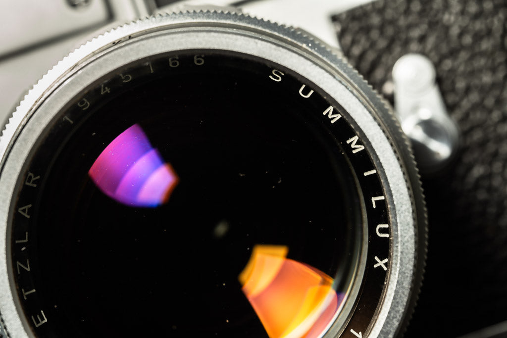 Close-up of the 50mm Summilux lens glass.