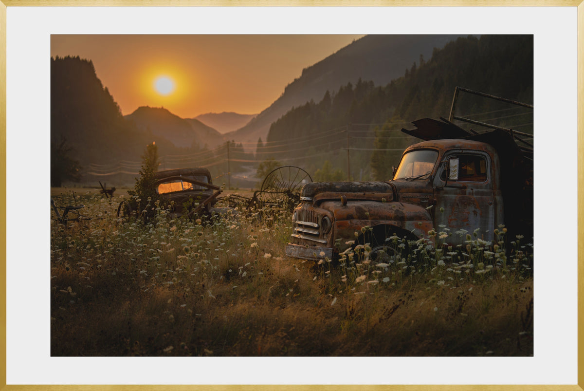 DATU 00_09 photographic print shown in a Gold Premium Metal frame with a white mat.
