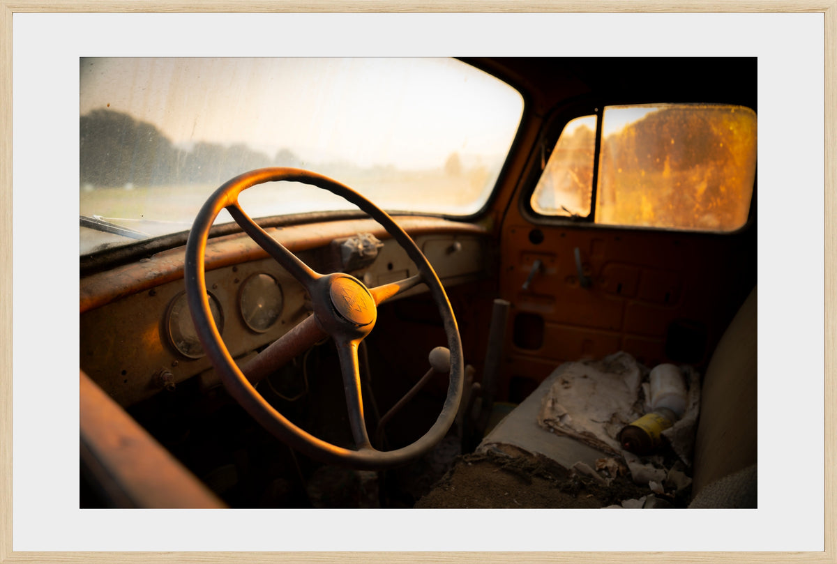 DATU 00_18 photographic print shown in a Natural Premium Oak frame with a white mat.
