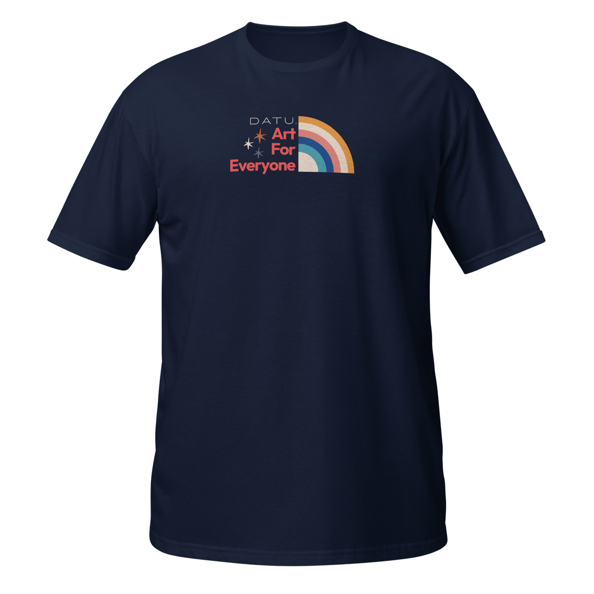 DATU Art for Everyone Essential Tee in navy, front artwork