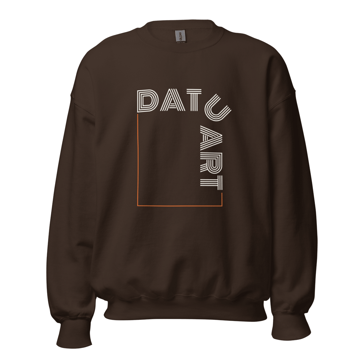 DATU Art Frame Sweatshirt — Dark Chocolate, front view #color_dark chocolate