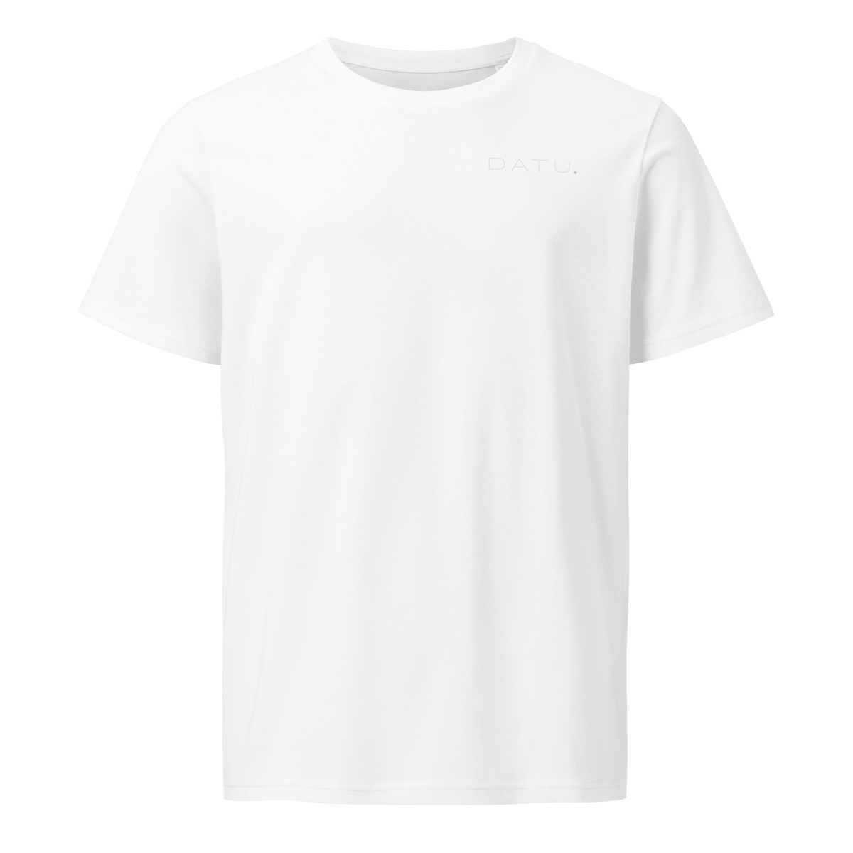 DATU Backprint Organic Tee — White, front view #color_white