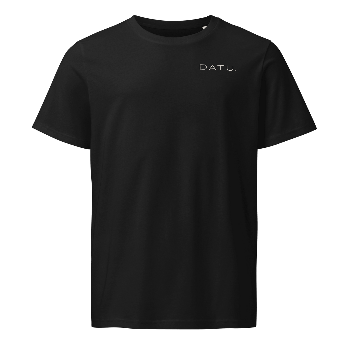 DATU Backprint Organic Tee — Black, front view #color_black