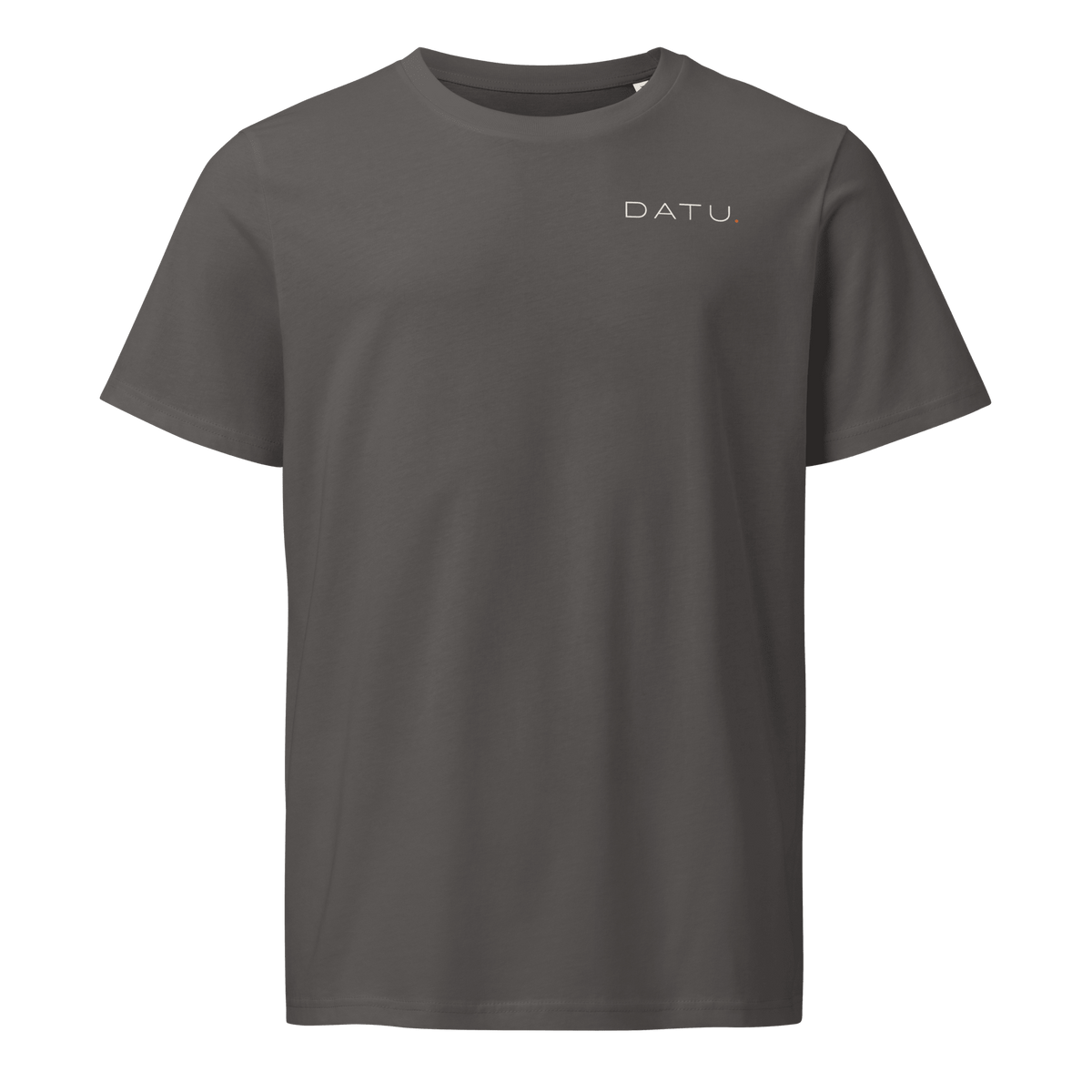 DATU Backprint Organic Tee — Anthracite, front view #color_anthracite