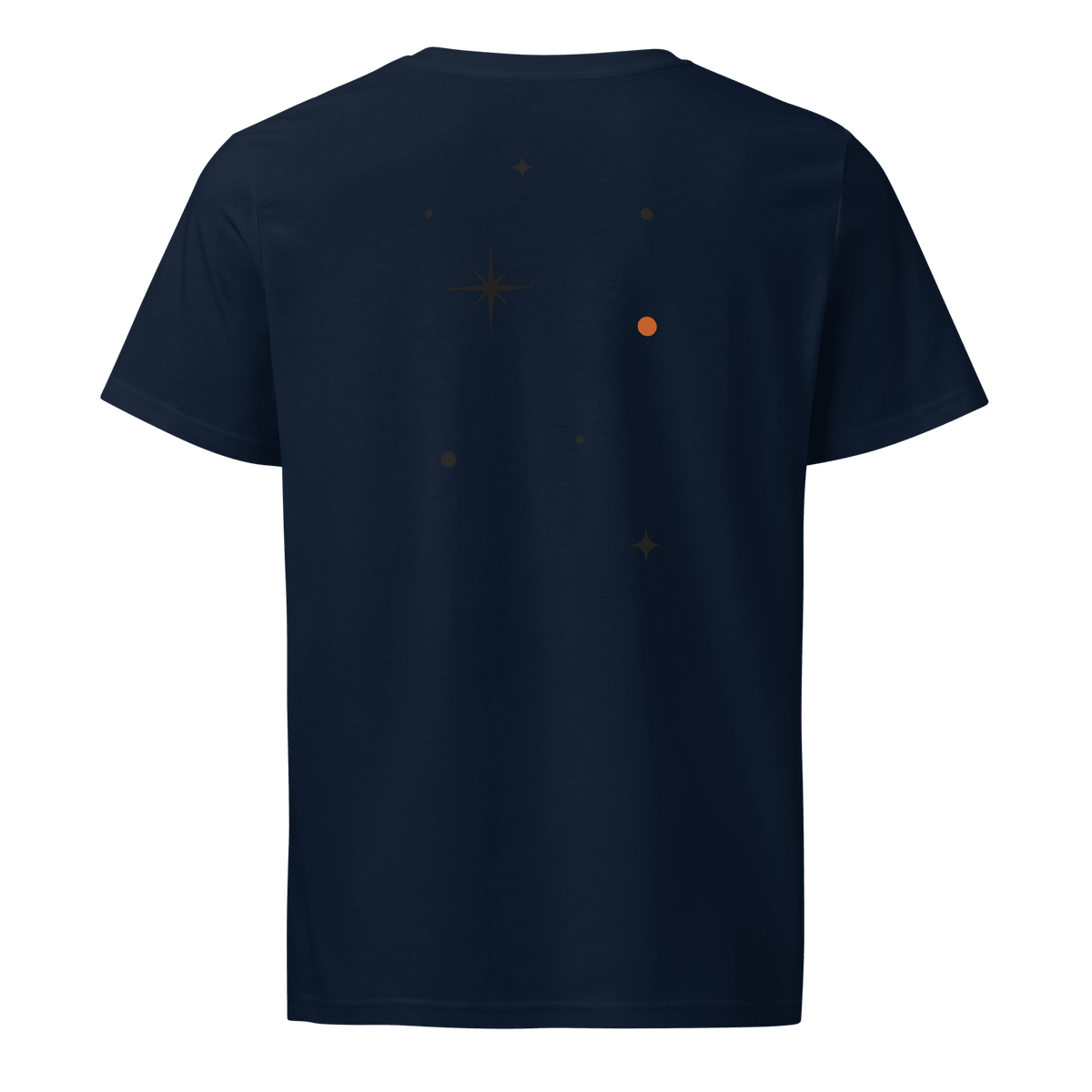DATU Celestial Organic Tee — French Navy, back view #color_french navy