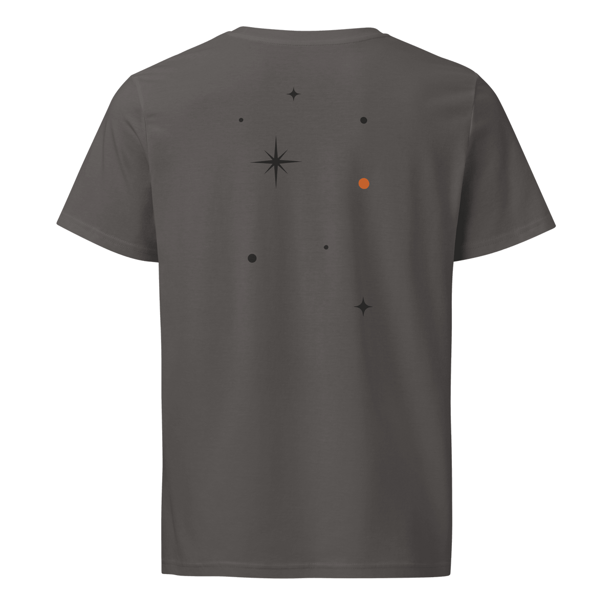 DATU Celestial Organic Tee — Anthracite, back view #color_anthracite