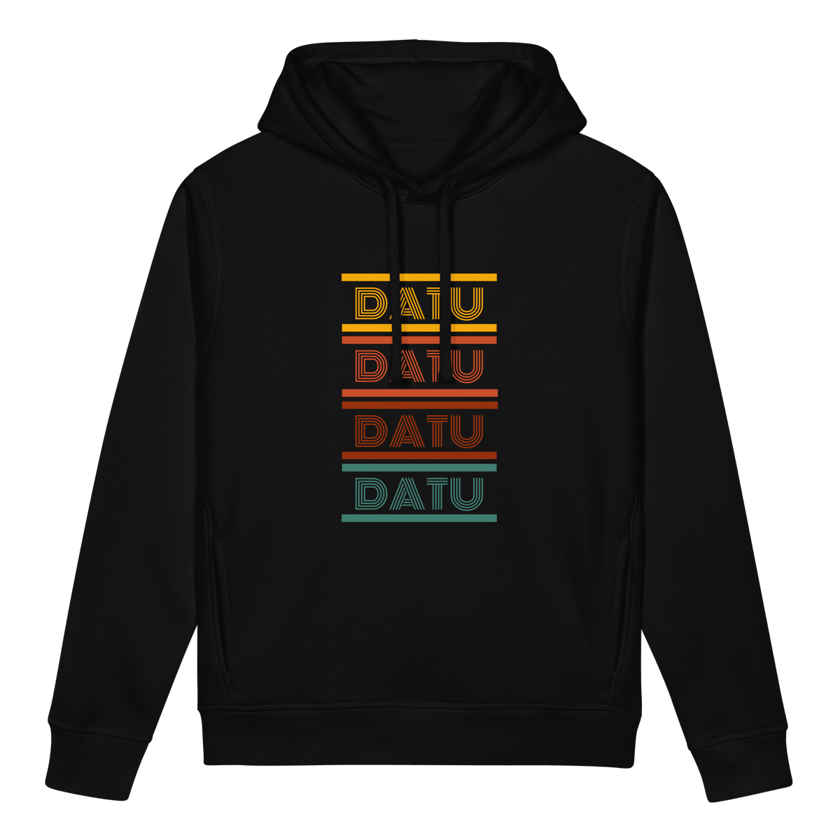DATU Spectrum Organic Hoodie — Black, front view #color_black