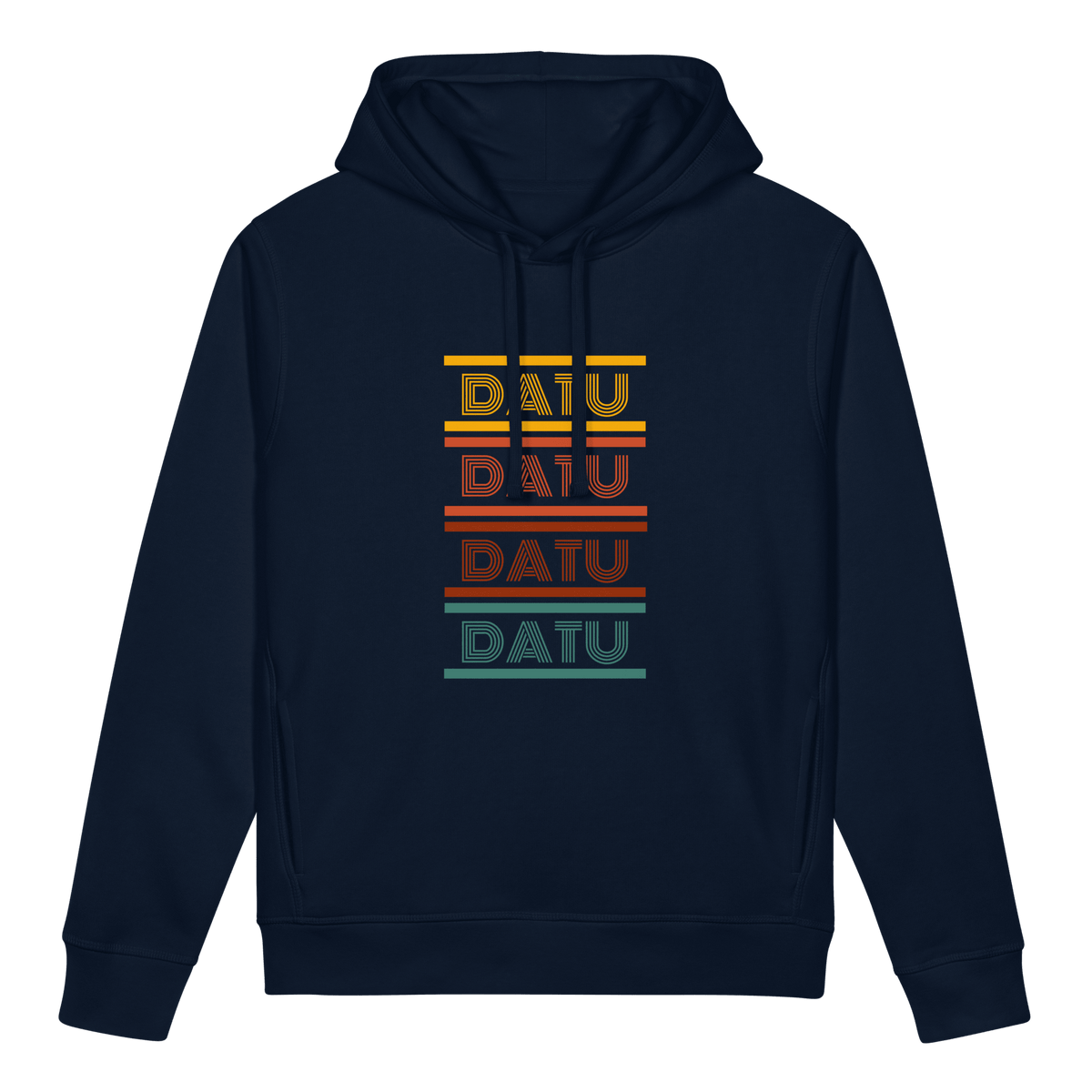 DATU Spectrum Organic Hoodie — French Navy, front view #color_french navy