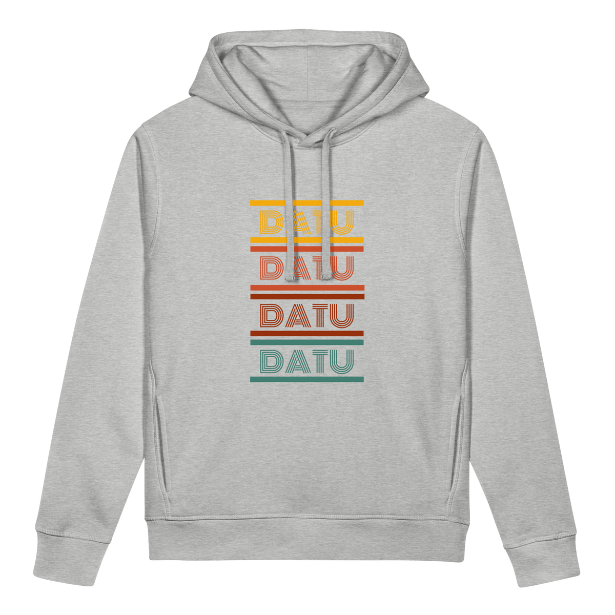 DATU Spectrum Organic Hoodie — Heather Grey, front view #color_heather grey