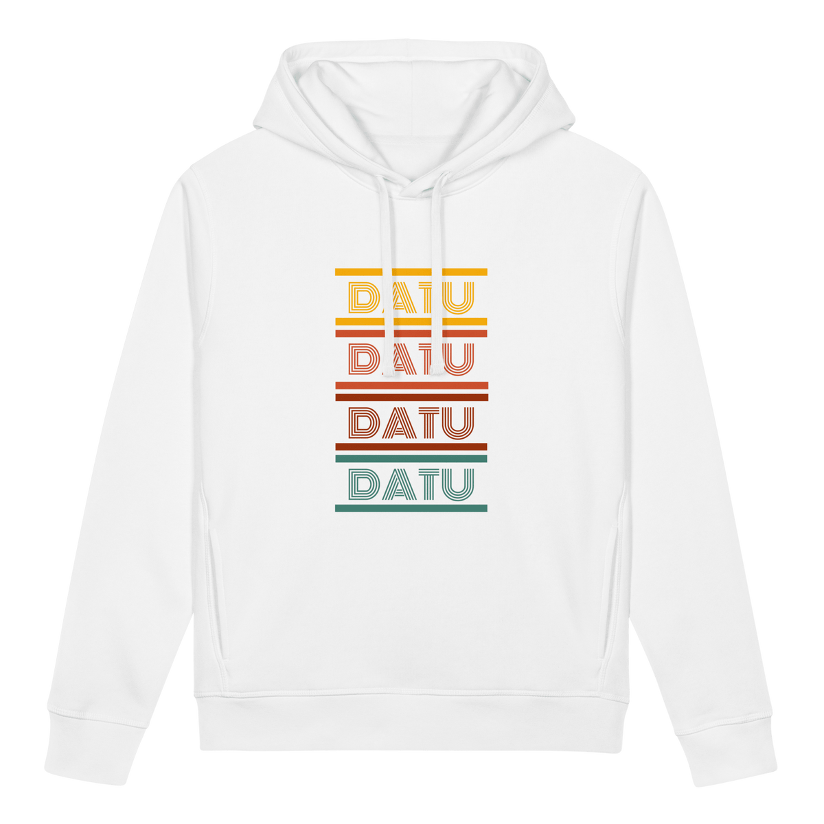 DATU Spectrum Organic Hoodie — White, front view #color_white