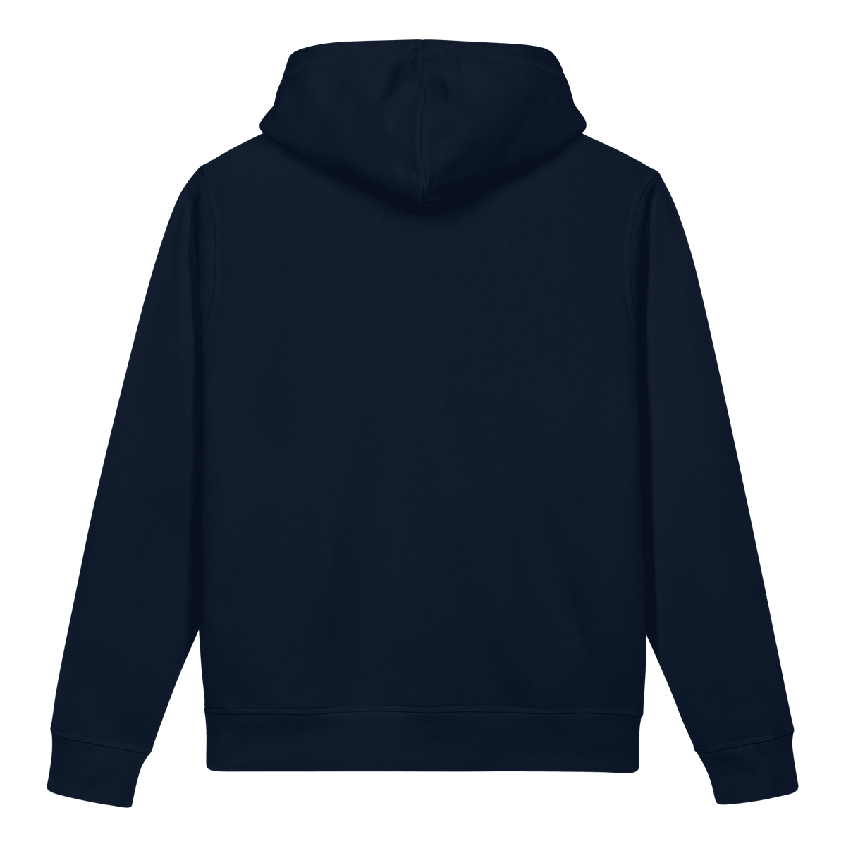 DATU Spectrum Organic Hoodie — French Navy, back view #color_french navy
