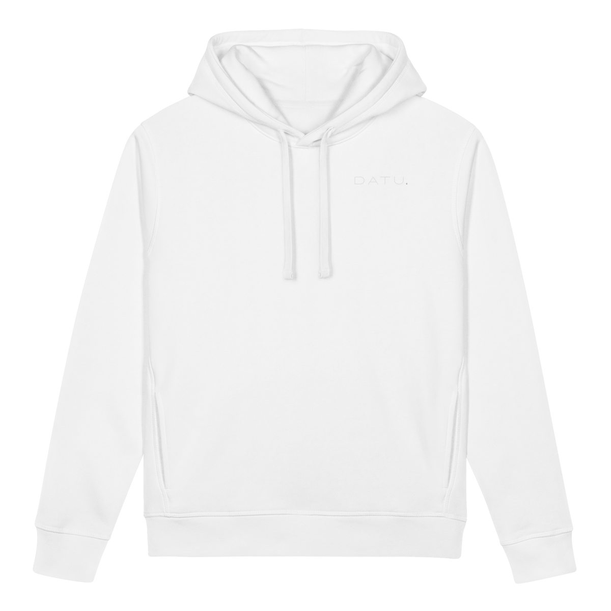 DATU Sunrise Organic Hoodie — White, front view #color_white