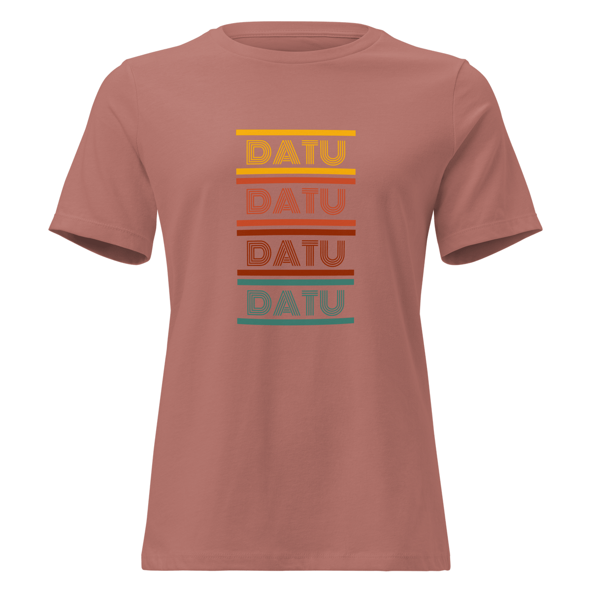 DATU Women’s Spectrum Relaxed Tee — Mauve, front view #color_mauve