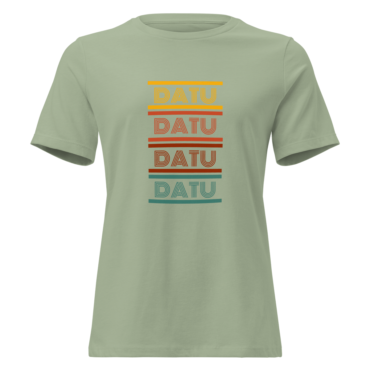 DATU Women’s Spectrum Relaxed Tee — Sage, front view #color_sage