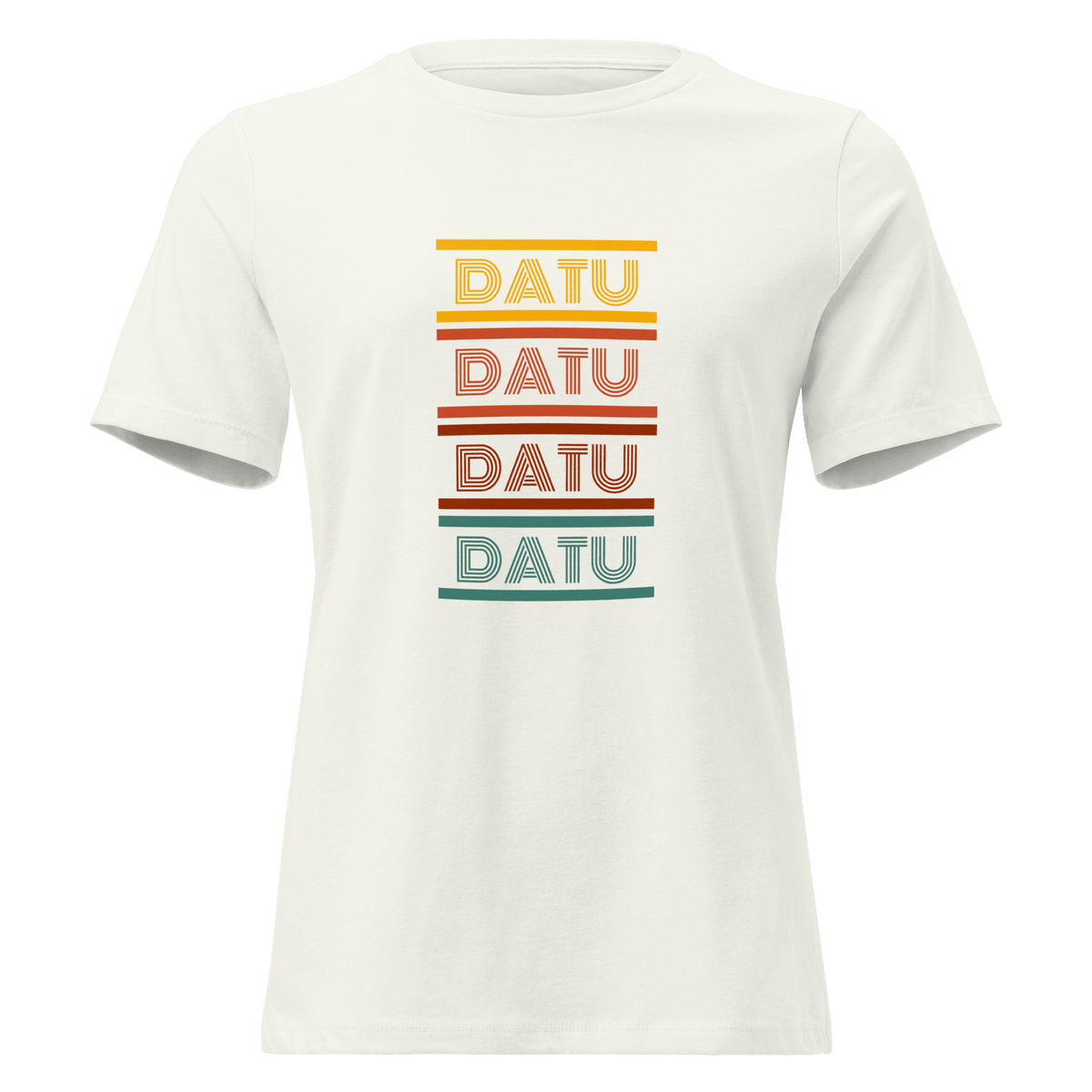 DATU Women’s Spectrum Relaxed Tee — Vintage White, front view #color_vintage white