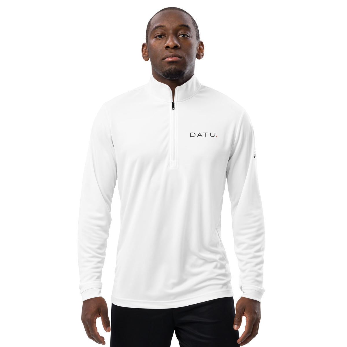 DATU Adidas Quarter-Zip Pullover — Light Tones — White, front view #color_white